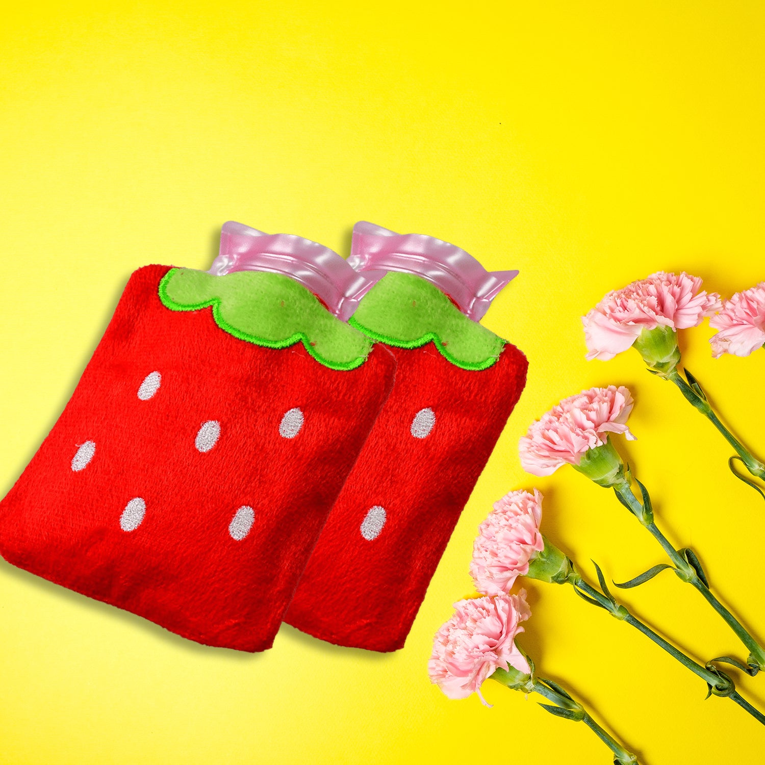 6516 Strawberry Small Hot Water Bag With Cover For Pain Relief Neck Shoulder Pain And Hand Feet Warmer Menstrual Cramps. 6516 Strawberry Small Hot Water Bag With Cover For Pain Relief Neck Shoulder Pain And Hand Feet Warmer Menstrual Cramps.